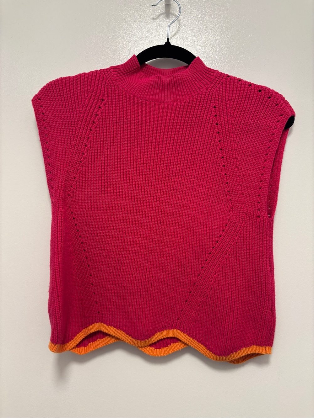 Pink and Orange Sleeveless Sweater